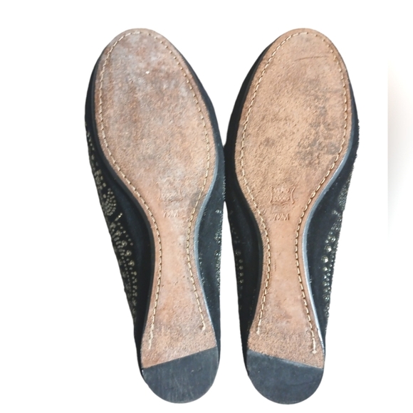 Donald Pliner 25th Anniversary Black Suede Studded Ballet Flats size 7.5 - Picture 7 of 9